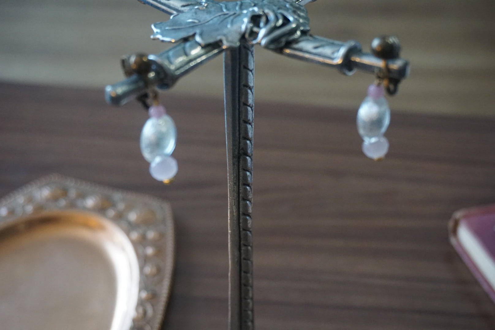 Vintage Clip-On Earrings with Glass Beads