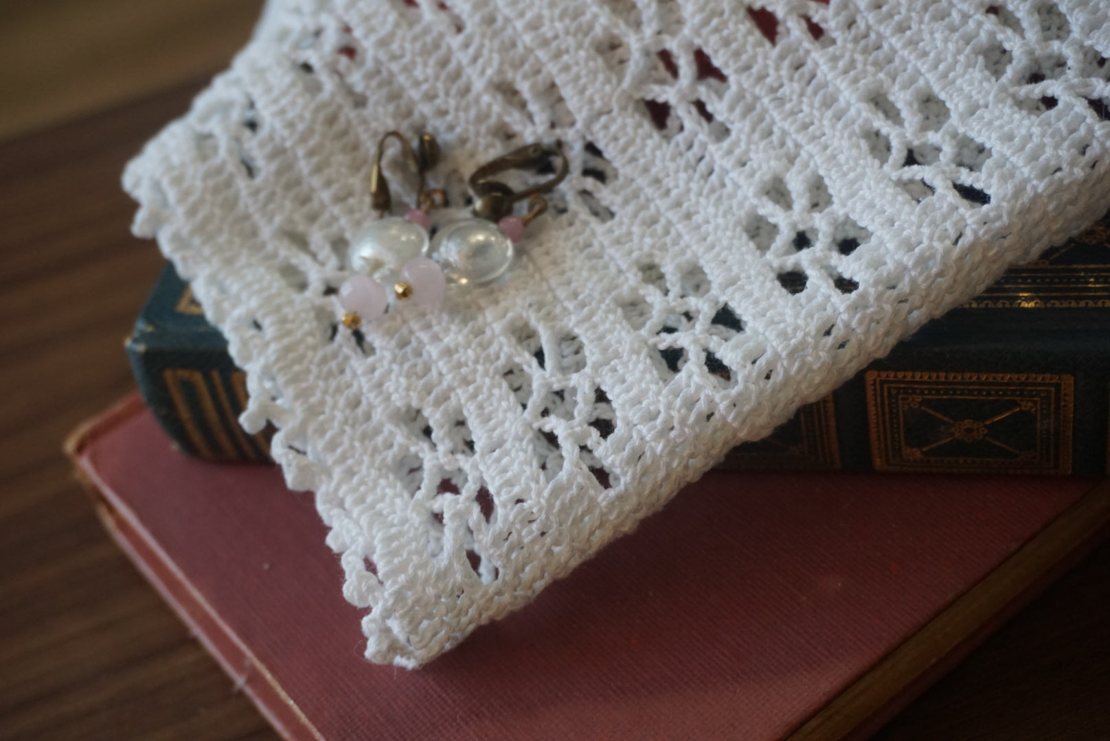 Vintage Clip-On Earrings with Glass Beads