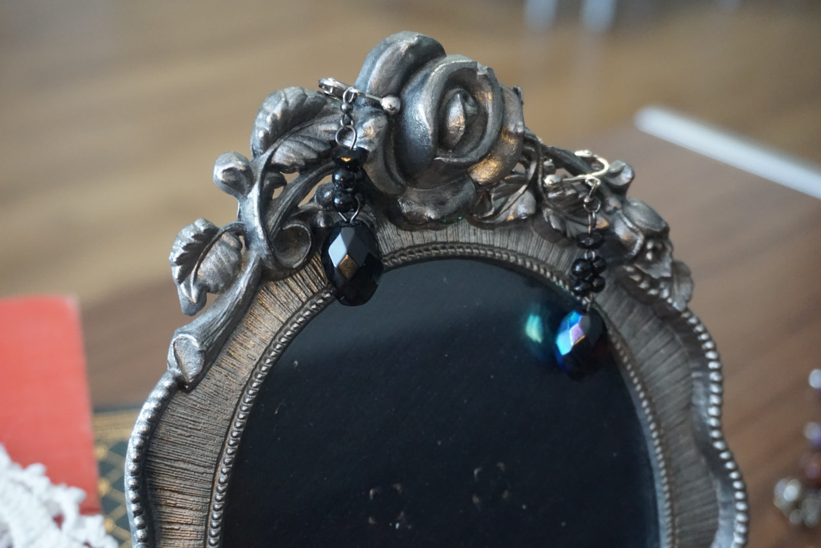 Vintage Black Beaded Earrings