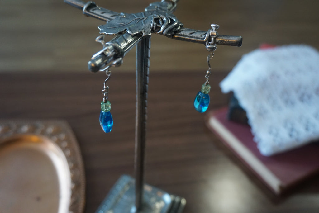 Blue Glass Beaded Earrings