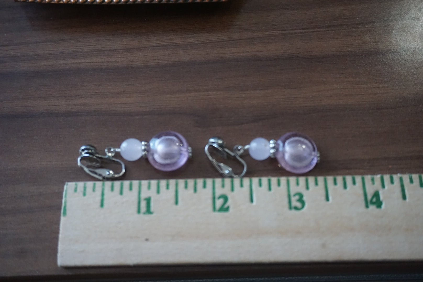 Pink Glass Bead Drop Earrings