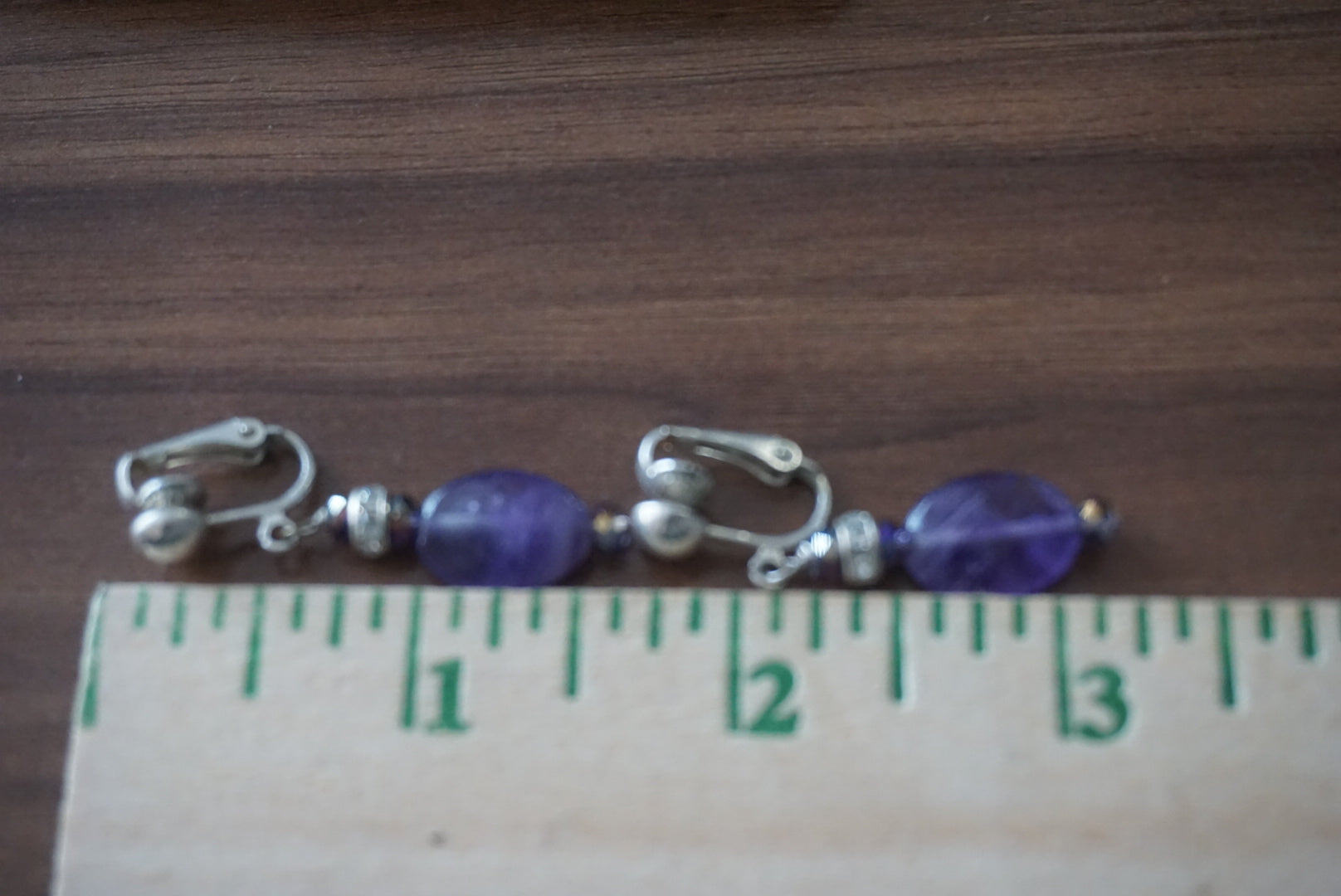 Purple Beaded Earrings