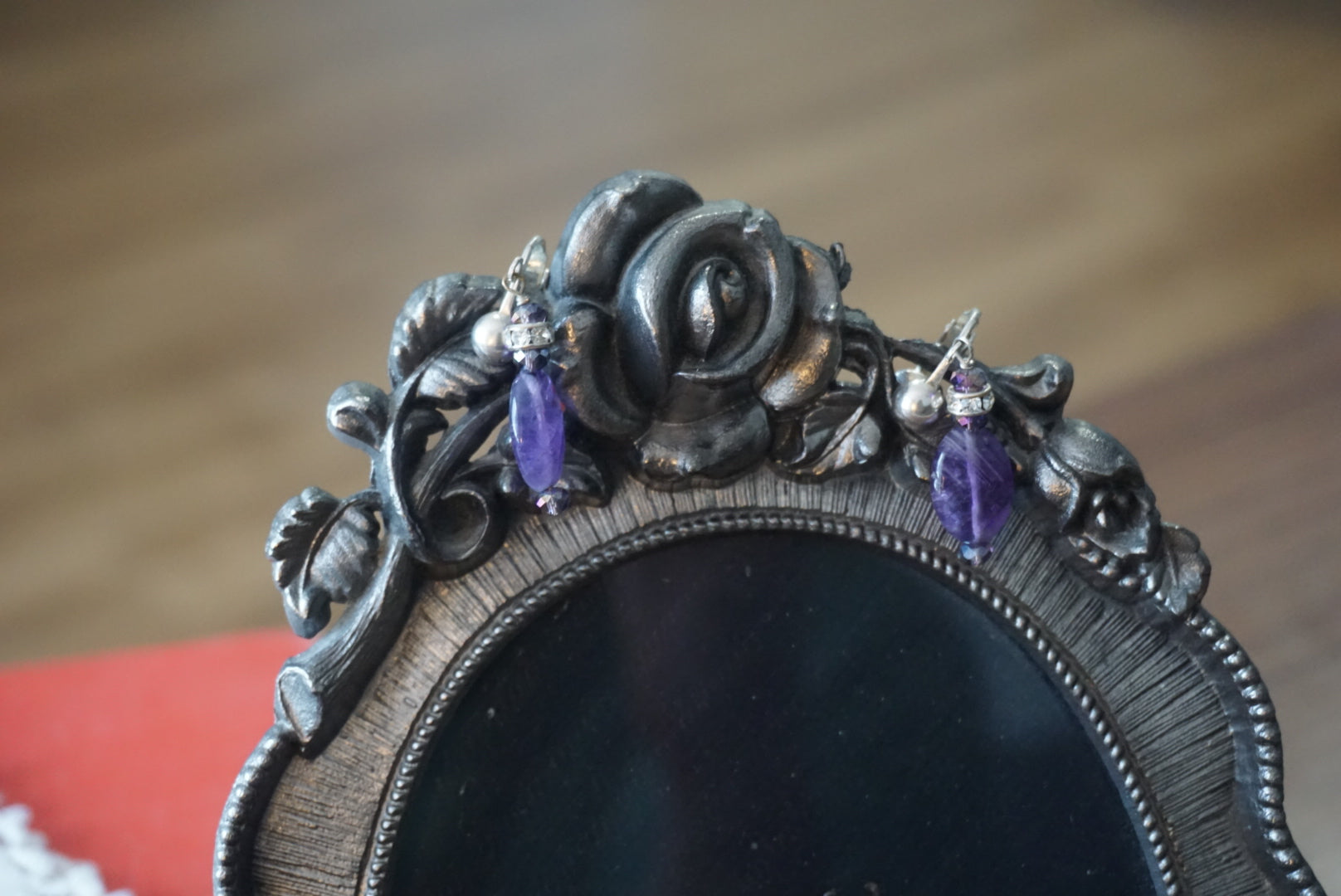 Purple Beaded Earrings