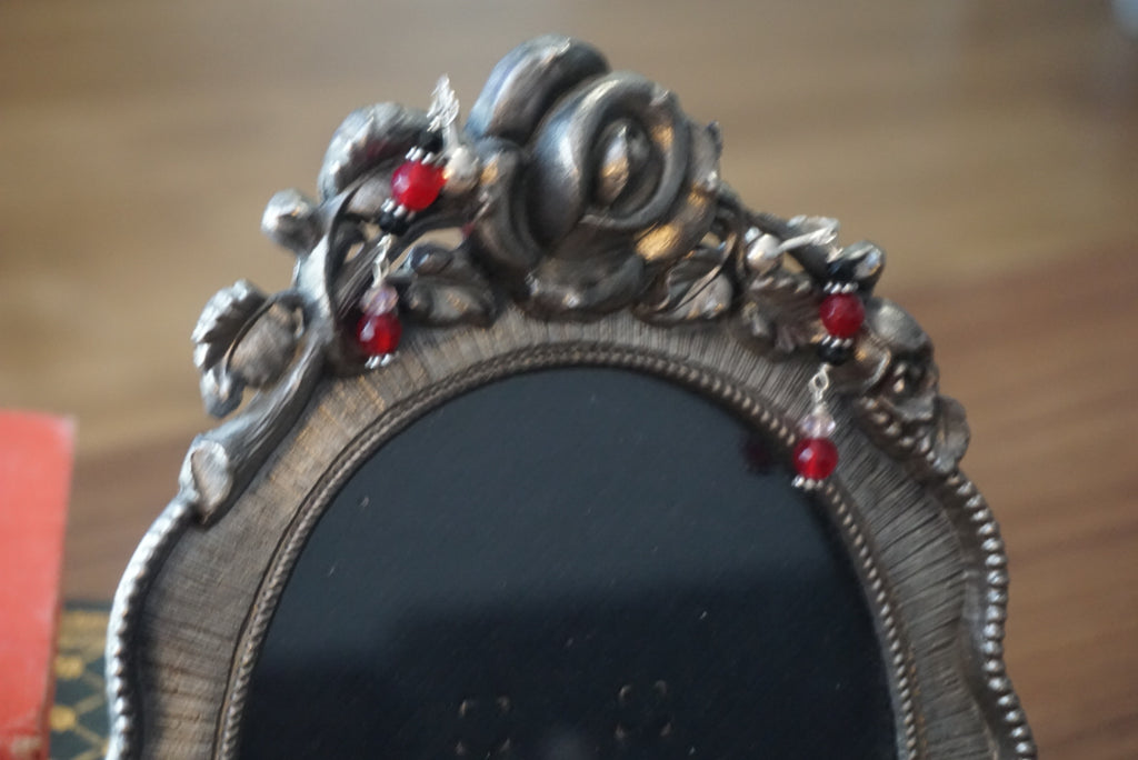 Beaded Drop Earrings with Silver Hooks