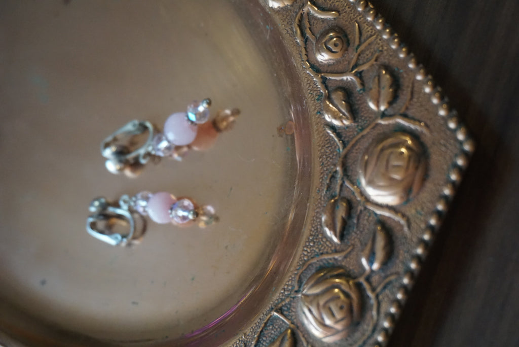 Elegant Pink Beaded Earrings