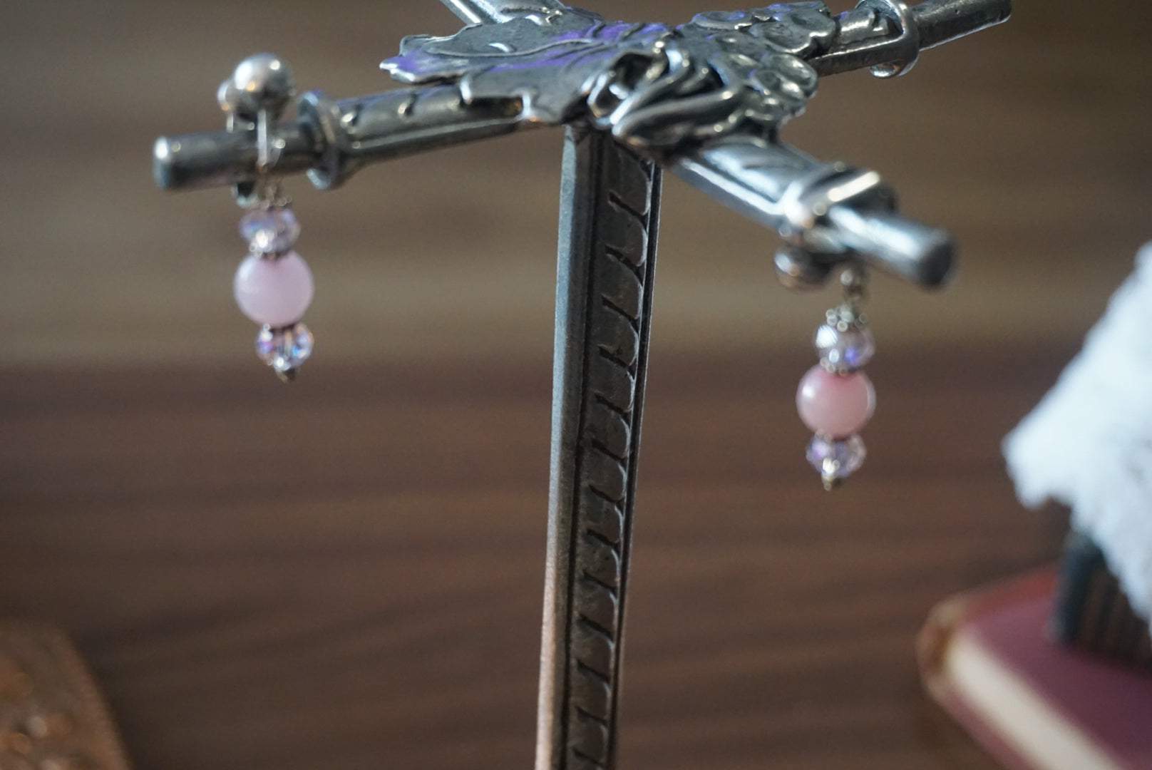 Elegant Pink Beaded Earrings