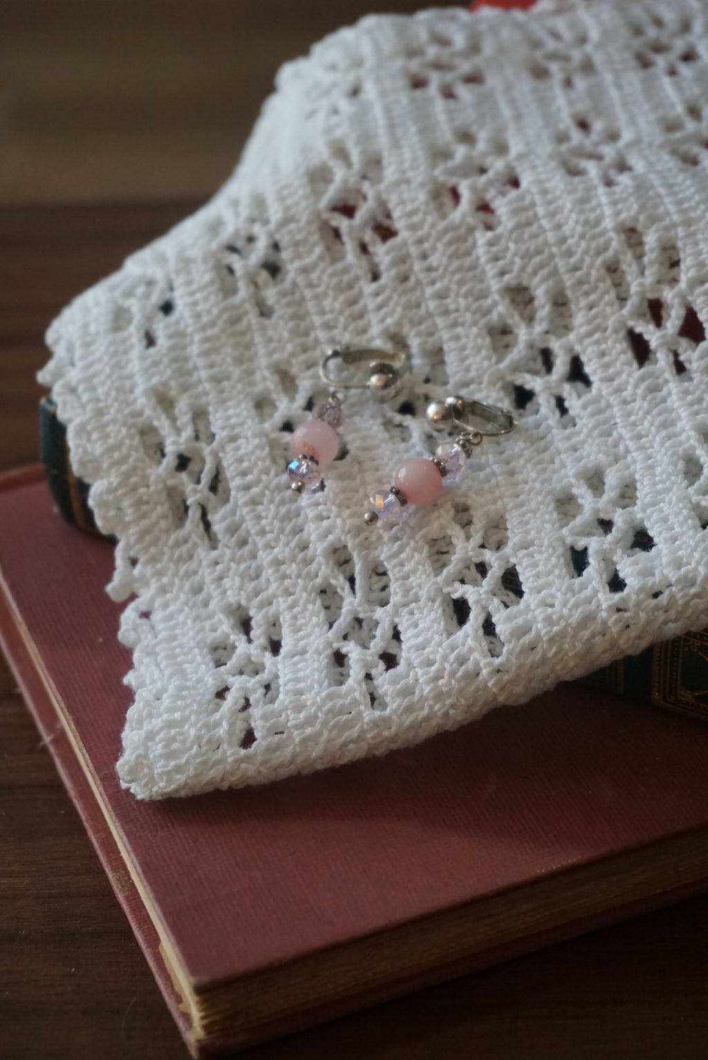 Elegant Pink Beaded Earrings