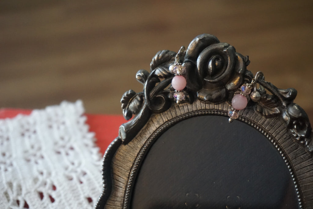 Elegant Pink Beaded Earrings