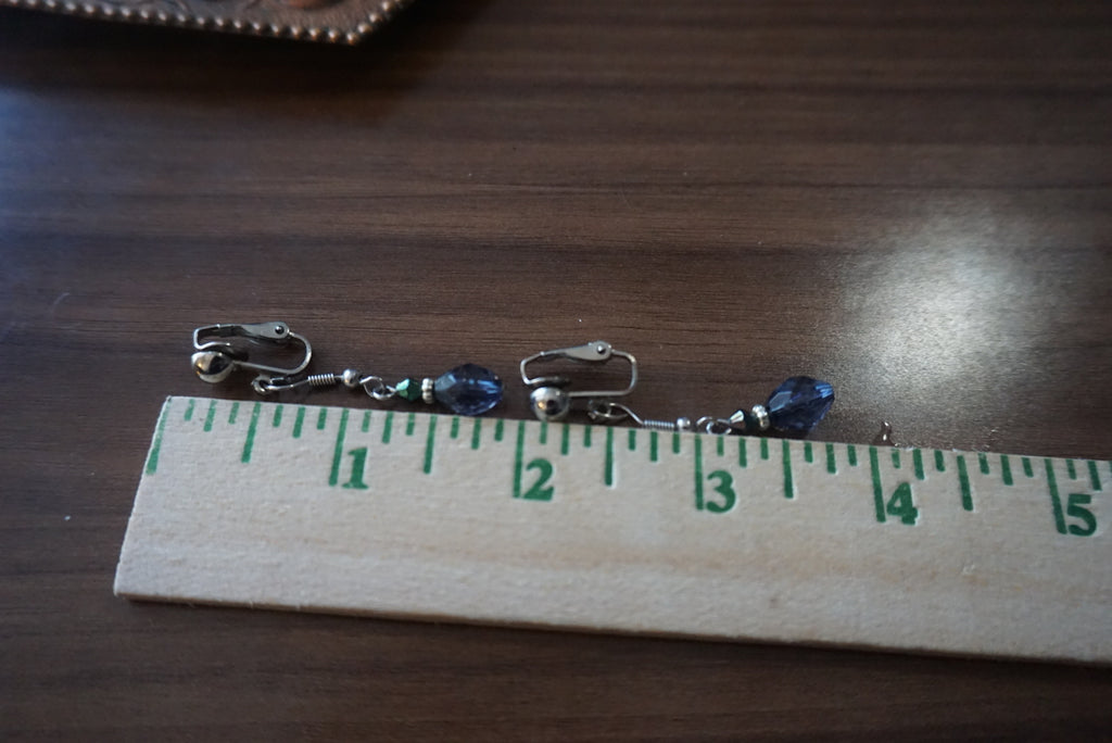 Elegant Purple Beaded Dangle Earrings