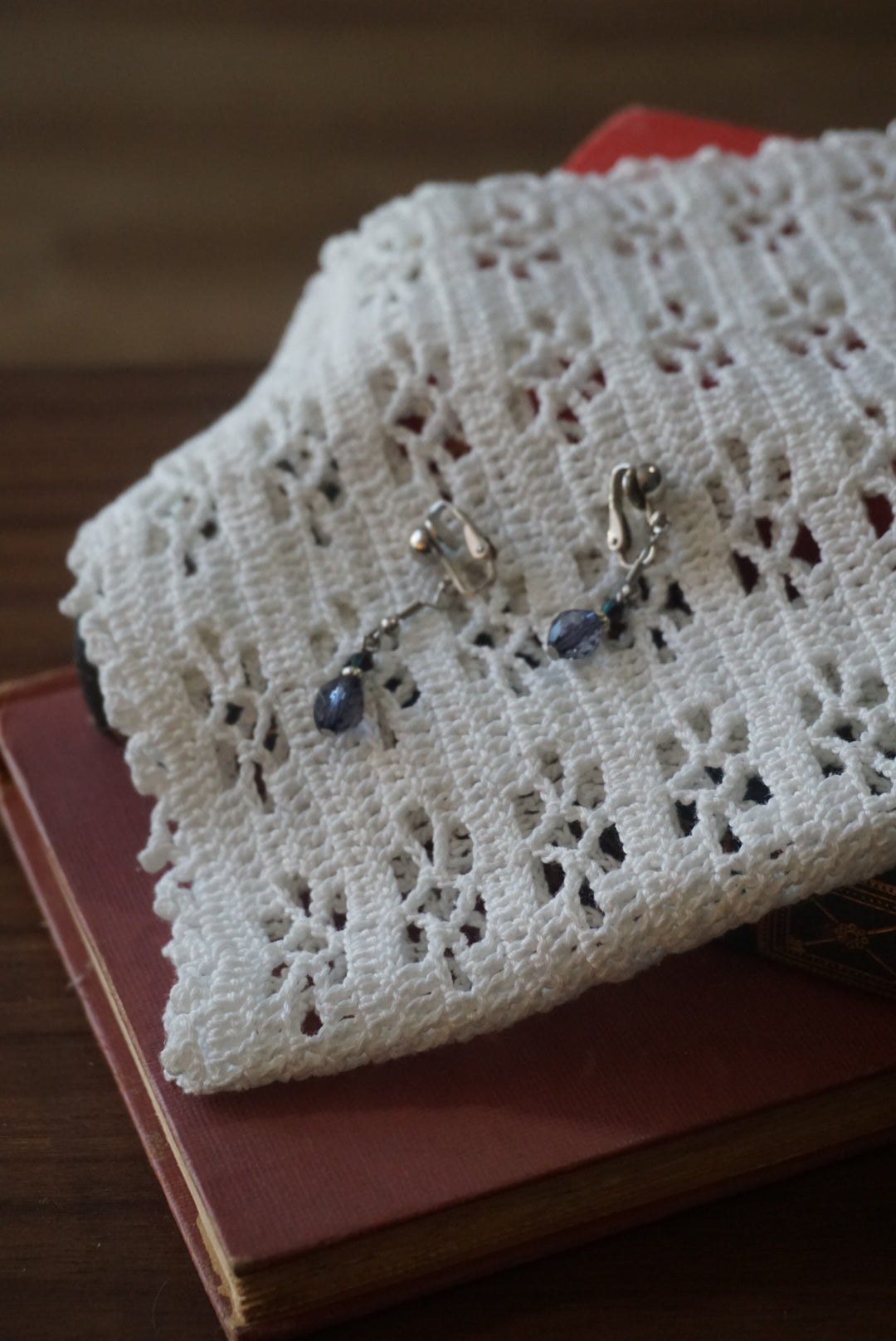 Elegant Purple Beaded Dangle Earrings