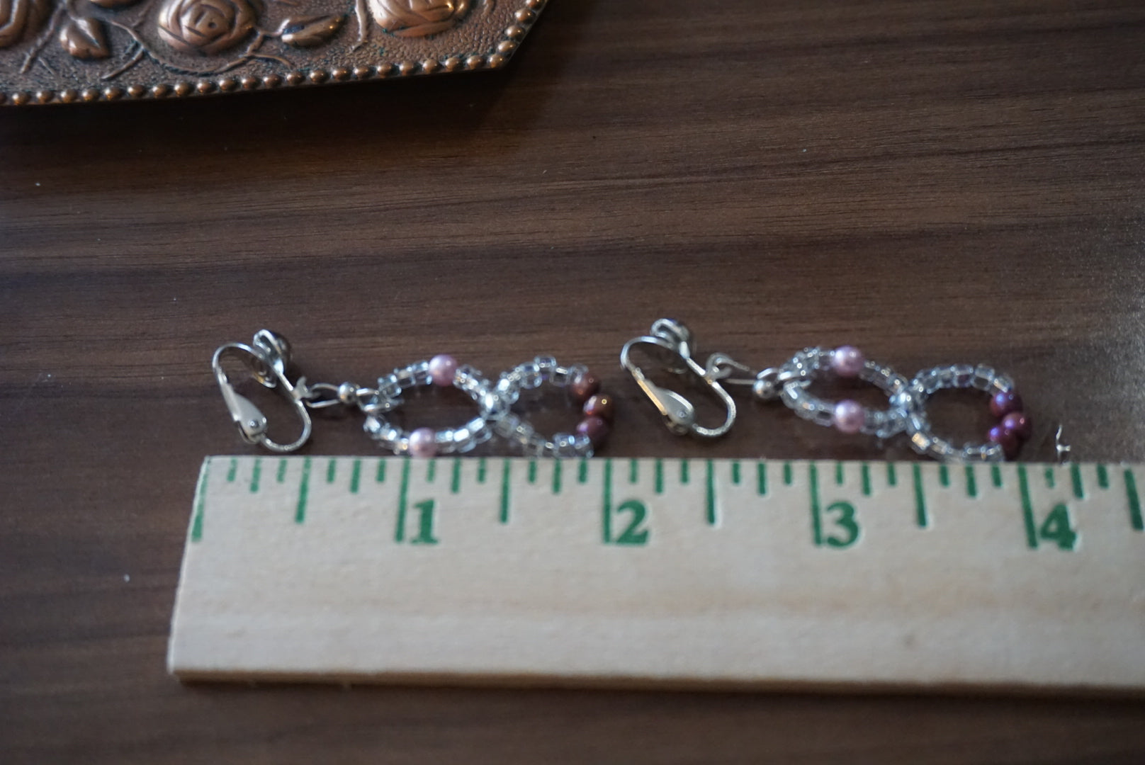 Beaded Dangle Earrings with Silver Accents