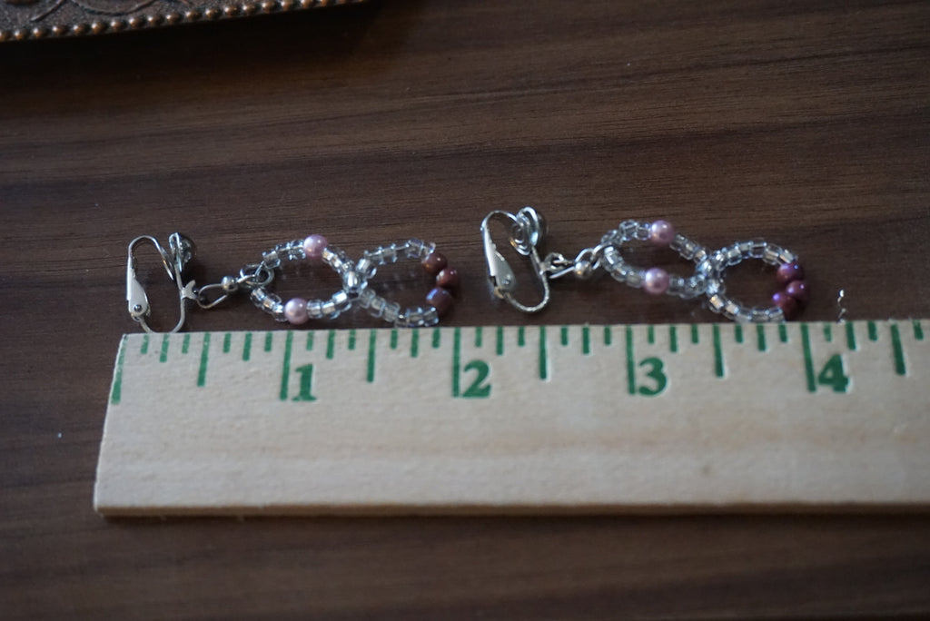 Beaded Dangle Earrings with Silver Accents