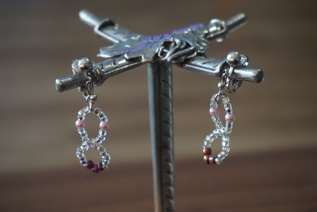 Beaded Dangle Earrings with Silver Accents