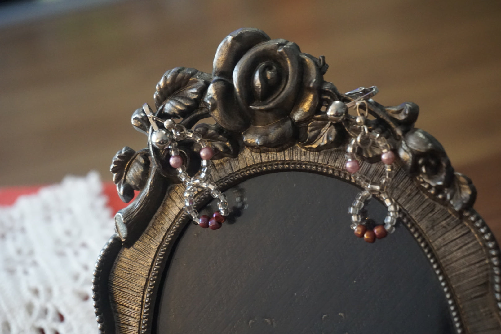Beaded Dangle Earrings with Silver Accents