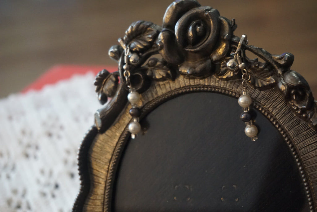 Silver and Pearl Drop Earrings