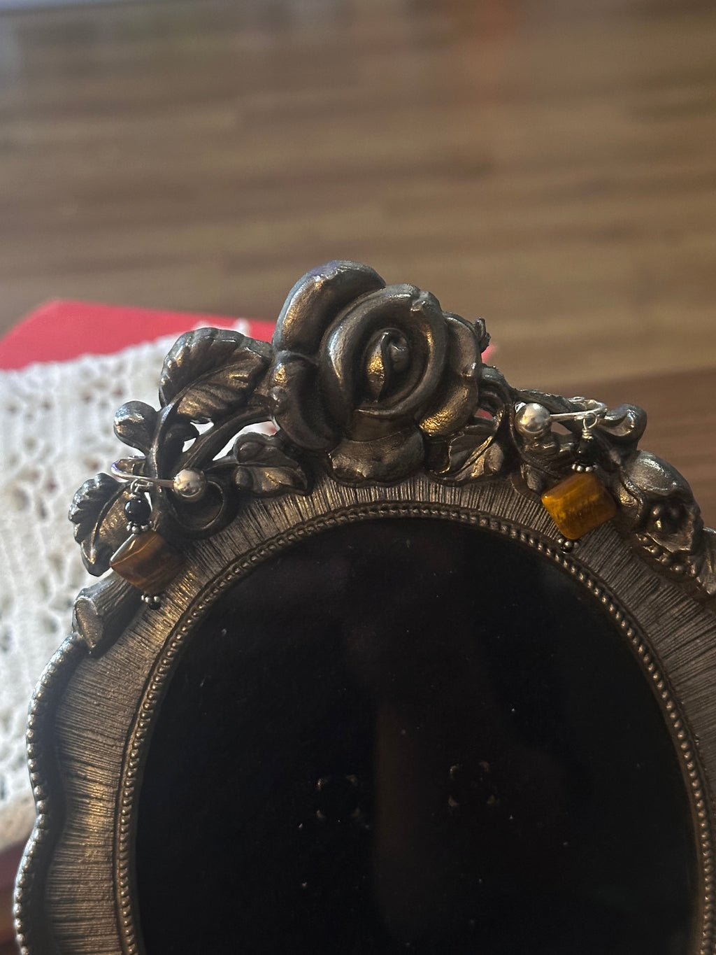 Tiger Eye and Black Bead Drop Earrings