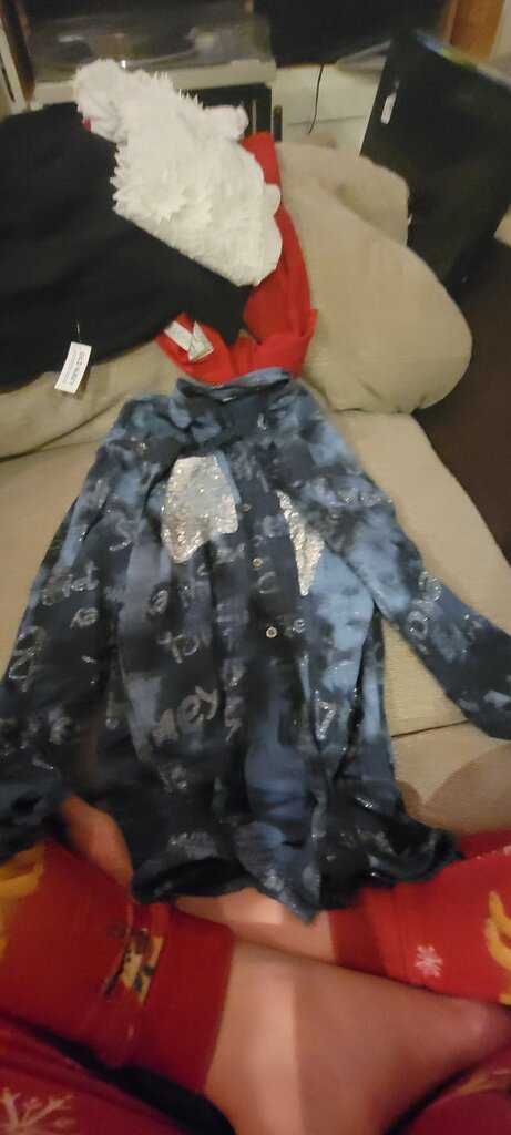 Blue Sequined Shirt