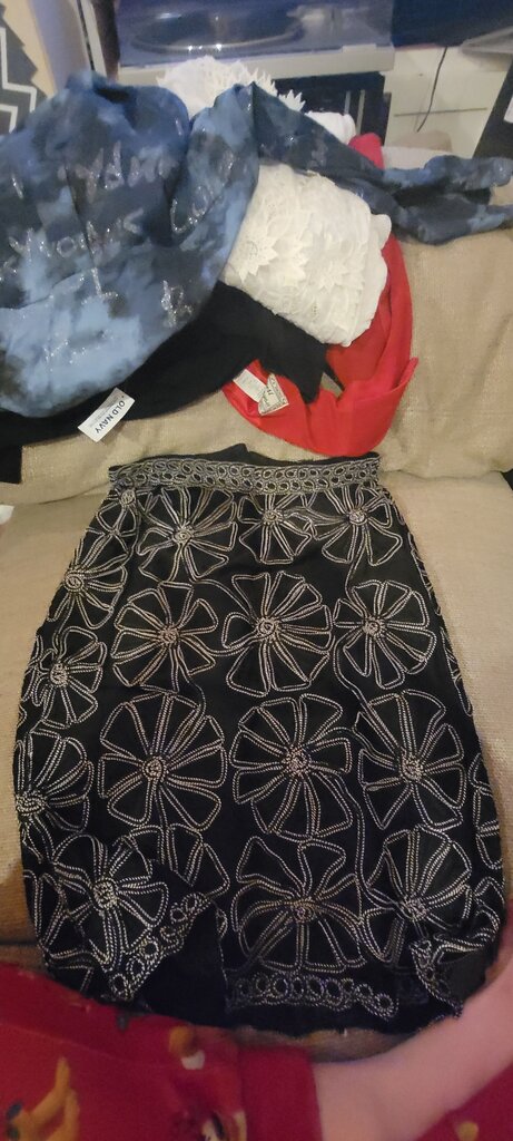 P's & Q's Black Embellished Skirt