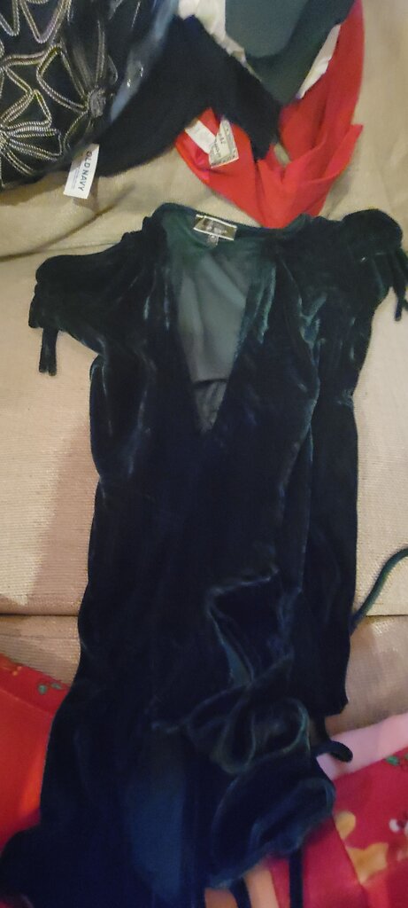 Blue Blush Green Velvet Dress