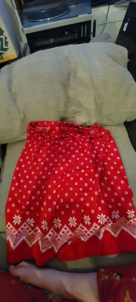 Red Winter Floral Skirt