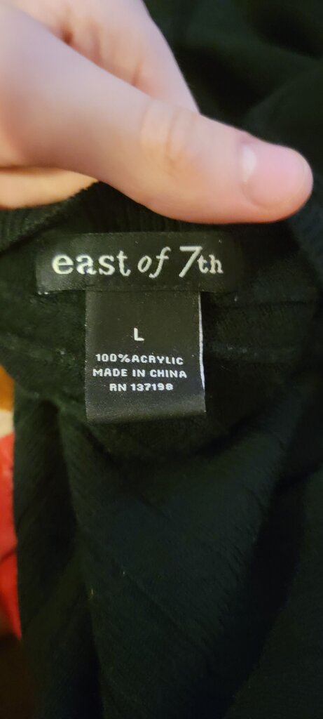 East of 7th Black Long Sleeve Sweater