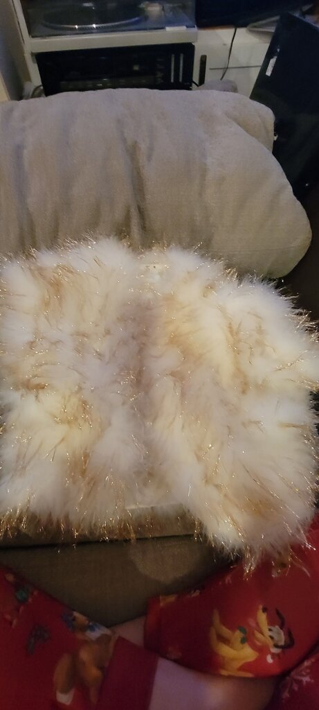 Faux Fur Golden Shimmer Throw Blanket