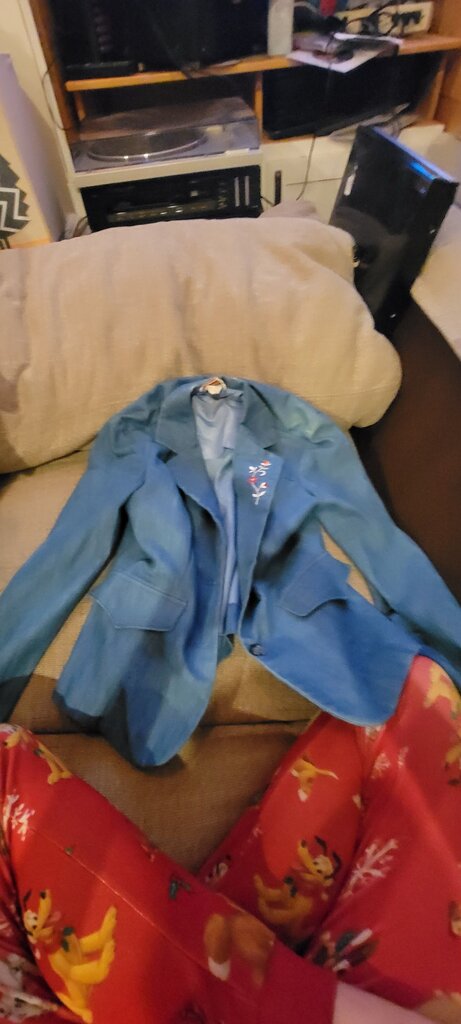Vintage Blue Jacket with Embroidery