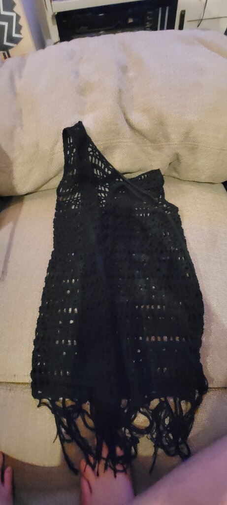 Black Crochet Poncho