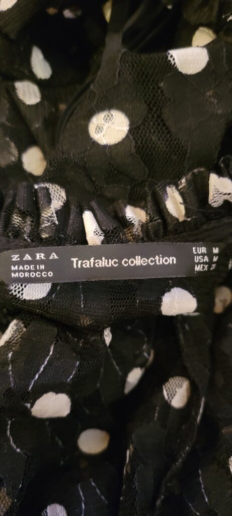 Zara Trafaluc Collection Black Polka Dot Top