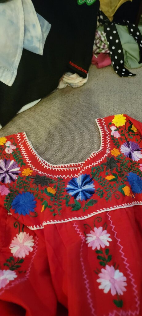 Embroidered Red Dress