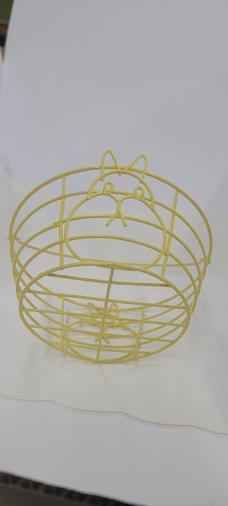 vintage metal Yellow Wire Basket