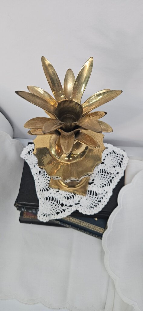 Golden Pineapple Hollywood Regency Style Pedestal Candle Holder/trinket box