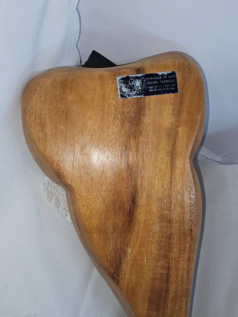 Vintage Wooden Pear shaped Serving Bowl made in Haiti by Genuine Tavernau