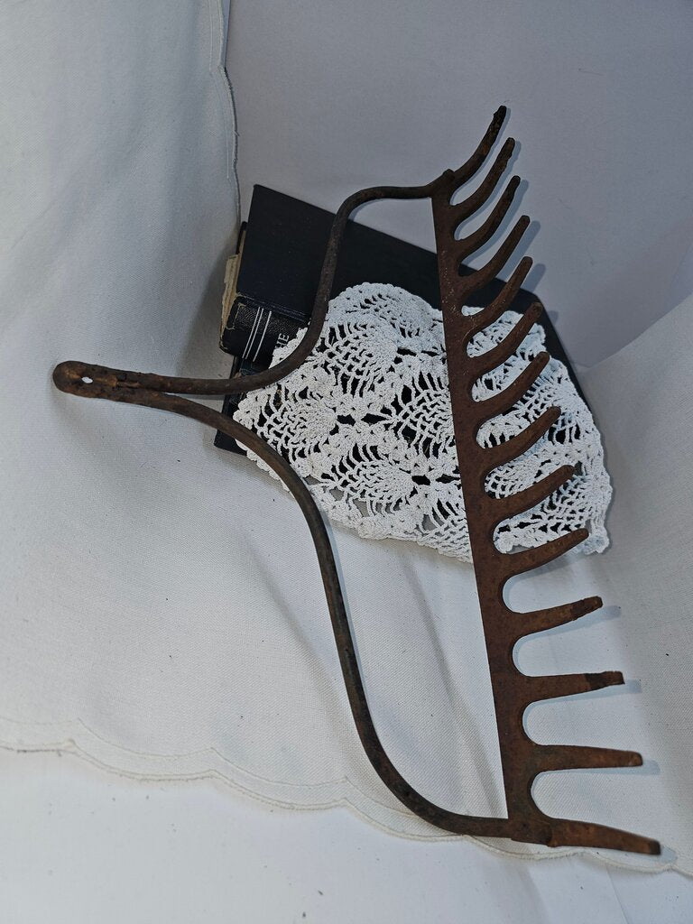 Vintage Rake Head Rough Rusty Farmhouse Tool Rustic Garden Tool