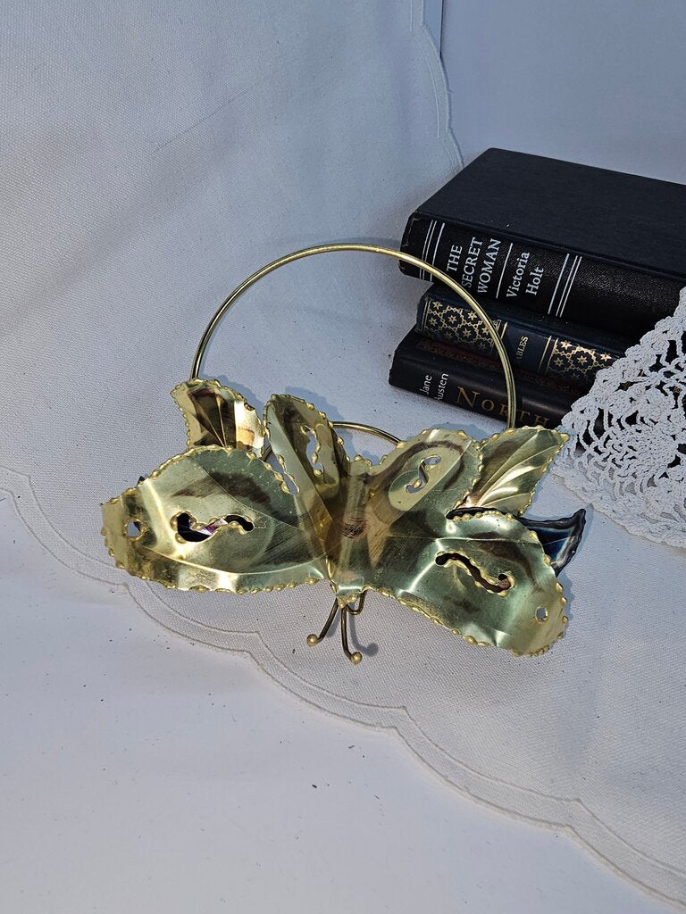 Vintage Butterfly-Shaped Brass wall mount hand towel holder
