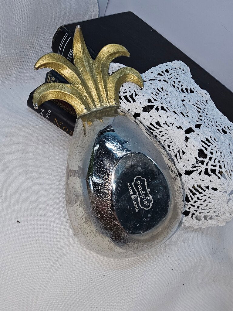 Metal Pineapple Decorative Bowl