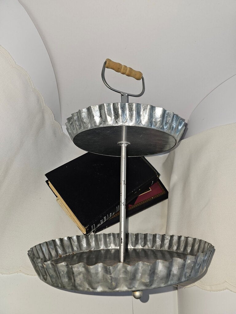 Two-Tier Galvanized Cake Stand