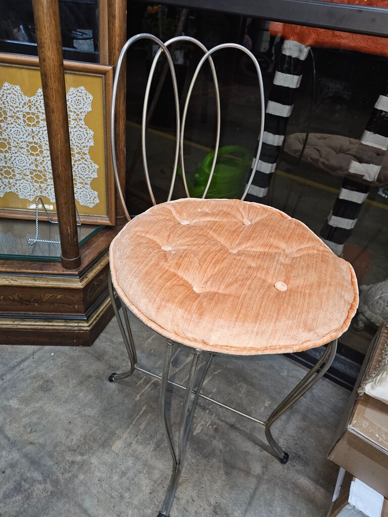 Vintage Retro Orange Velvet Accent Chair