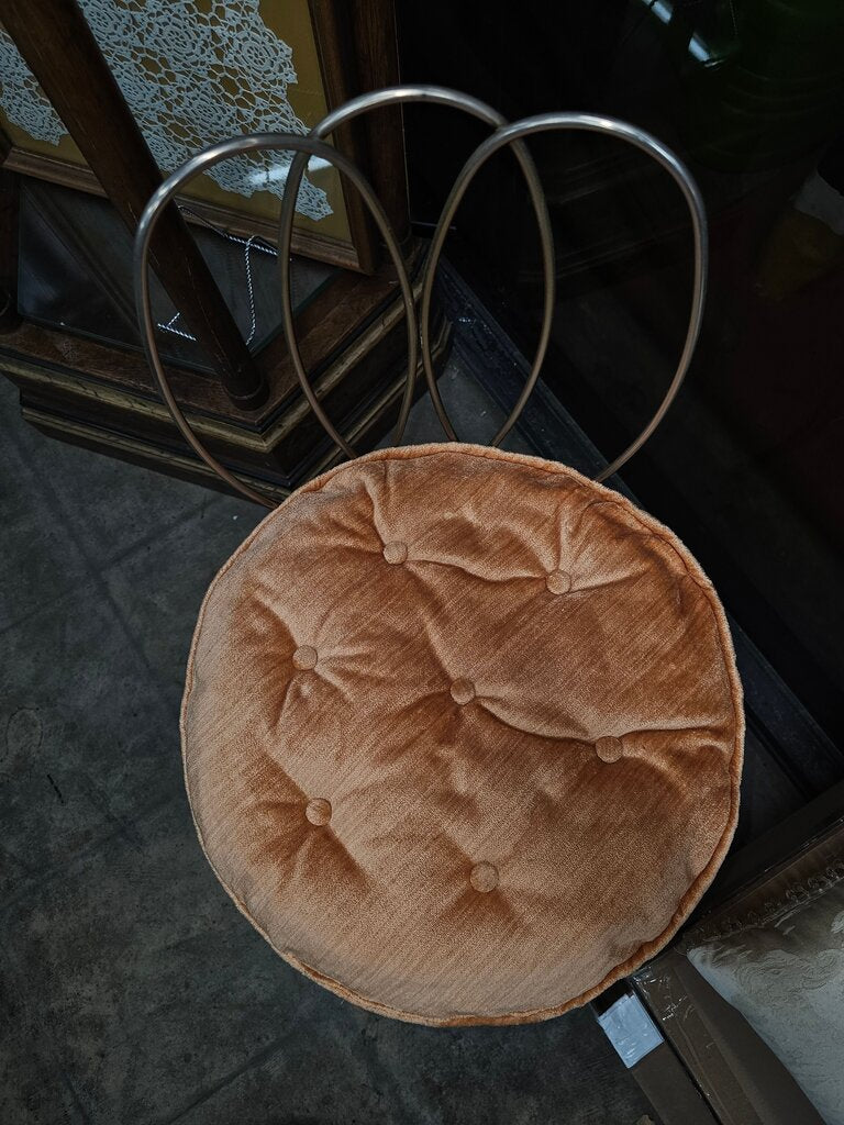 Vintage Retro Orange Velvet Accent Chair
