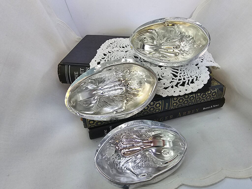 Vintage Silver Bunny Jello/Candy Molds Set