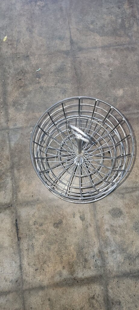 Vintage egg storage basket, kitchen storage, rustic French farmhouse style, woven metal basket