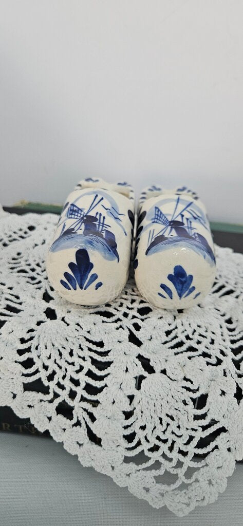 Ceramic Dutch Clogs trinket holder/ashtray pair