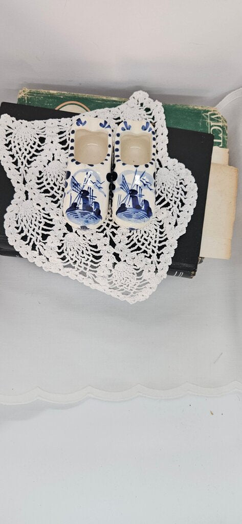 Ceramic Dutch Clogs trinket holder/ashtray pair