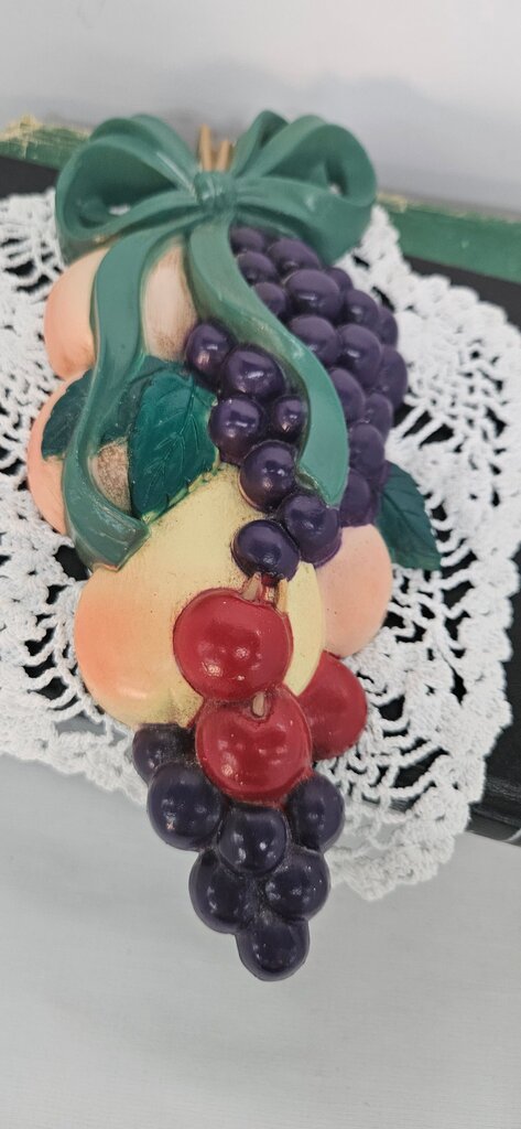 Vintage Burwood Products MCM Wall Plaque Hanging Fruits