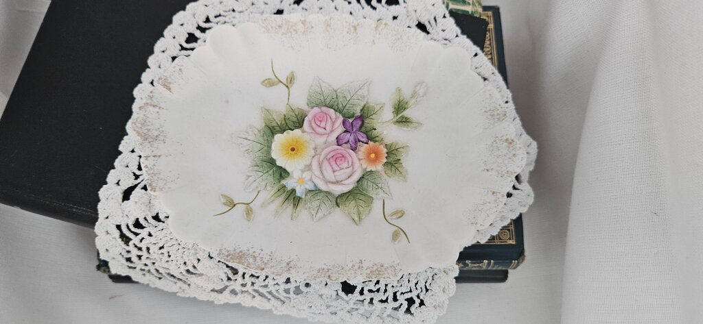 Vintage Floral Porcelain Dish