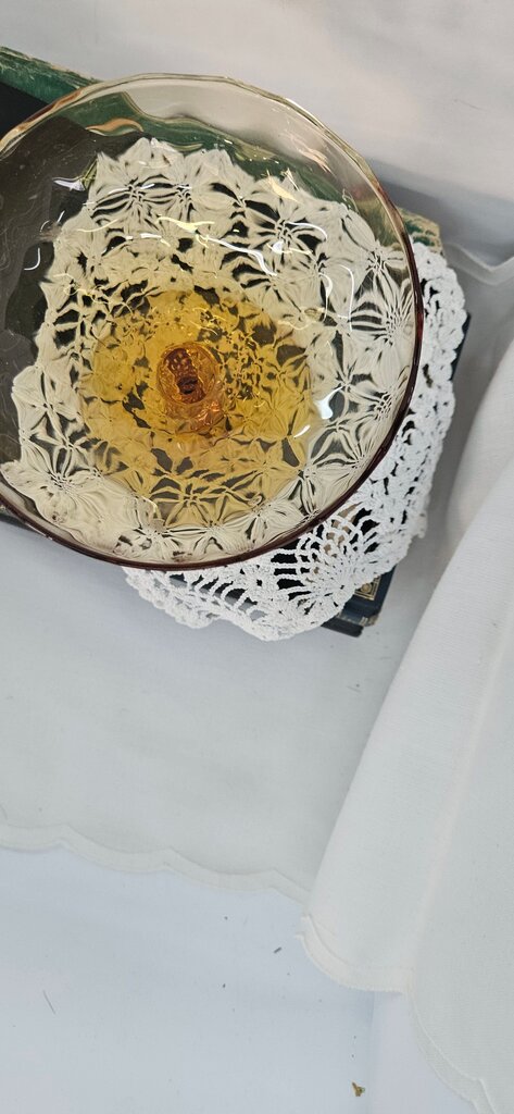 Vintage Amber Glass Dessert Bowl