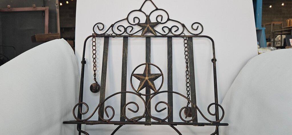 Iron Book Stand with Star Design