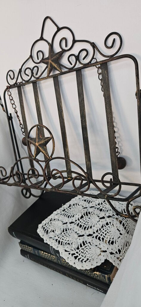 Iron Book Stand with Star Design