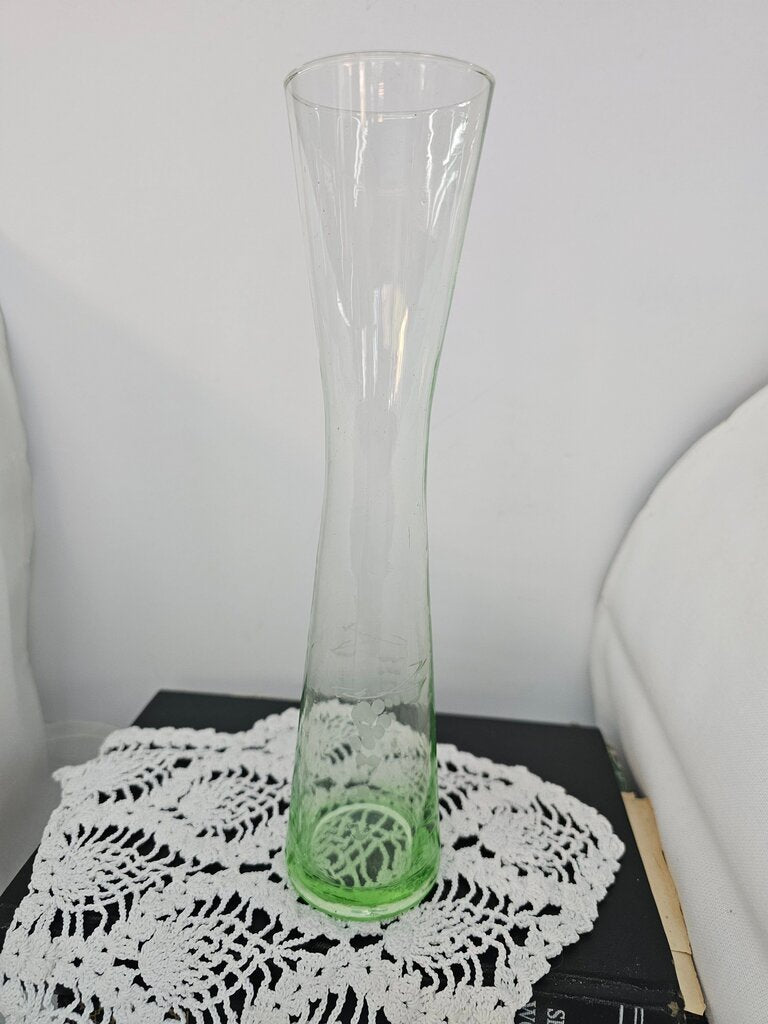 Vintage Green Glass Vase