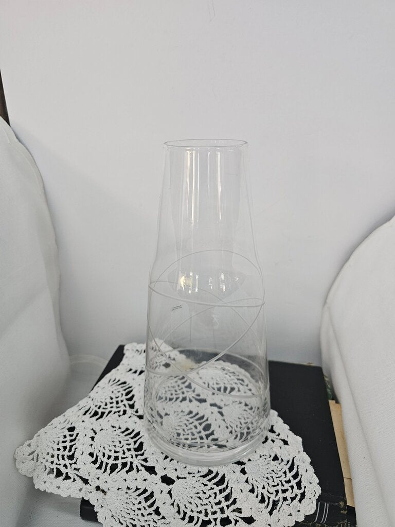 Clear Glass Vase with Decorative Twists